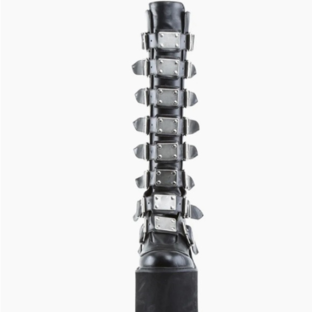 Demonia Black Multi-Buckle Platform Boots - image 2
